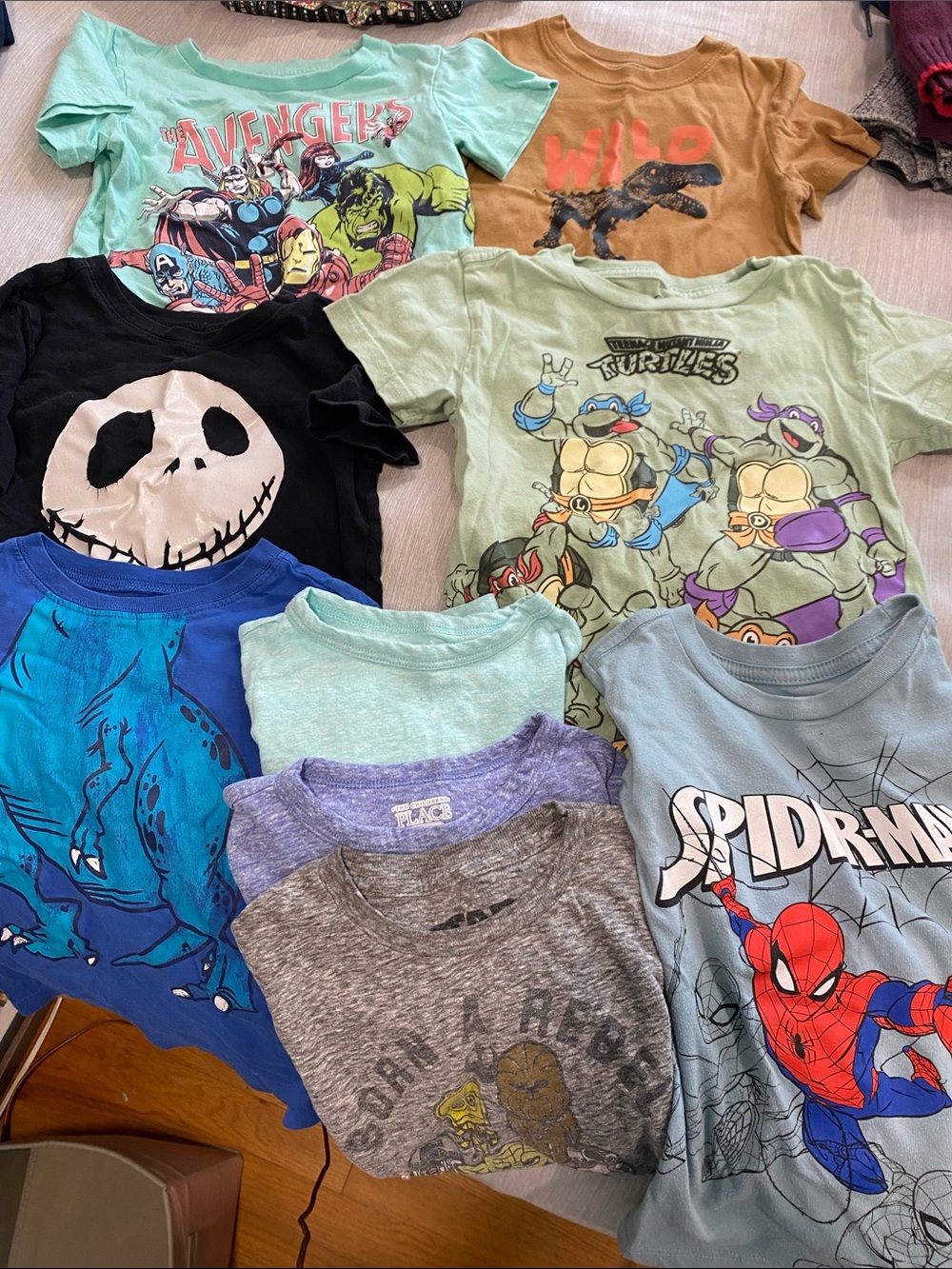 Assorted Kids Graphic Short Sleeve Tees - Mixed Colors